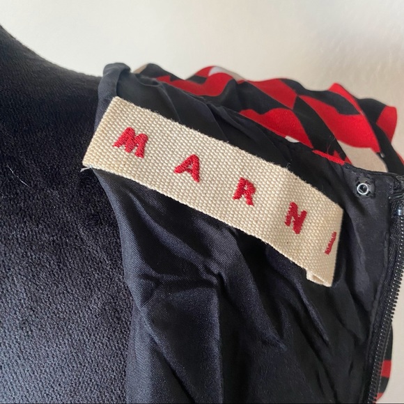 MARNI Colorblock Printed Midi Shift Dress Size M / US6 - Picture 6 of 8